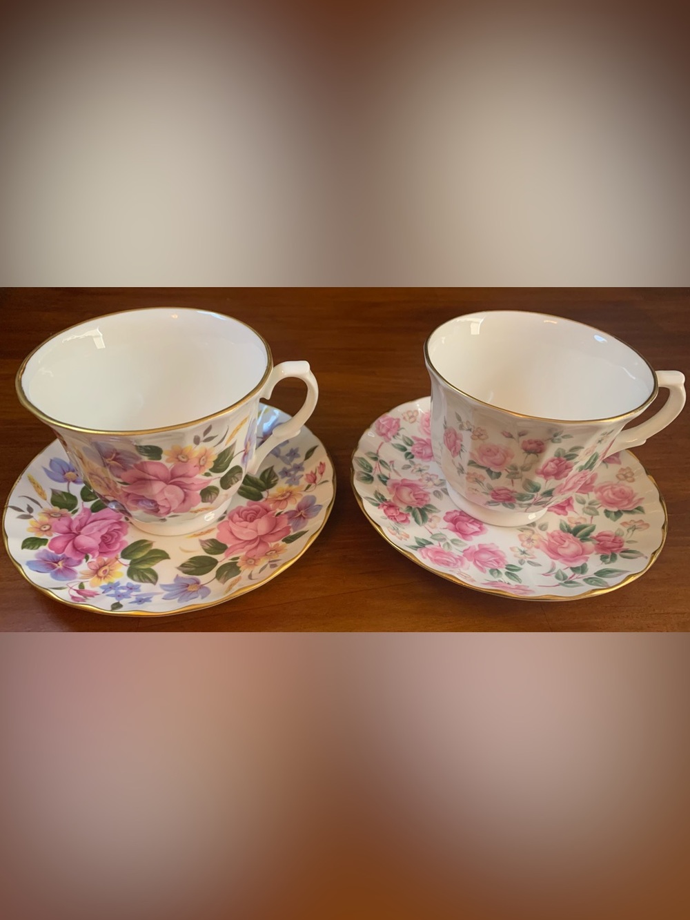 Vintage Crown Trent Staffordshire Fine Bone China, Tea Cup and Saucer Sets